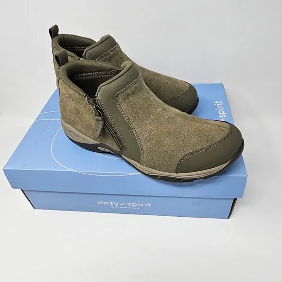 Easy Spirit Evony Medium Green Suede Booties, Size 8.5M/US - Picture 2 of 6